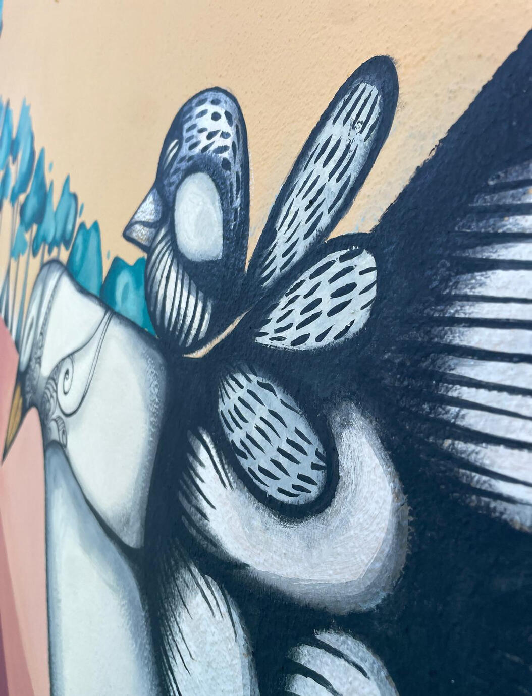 Art public sur mur extérieur